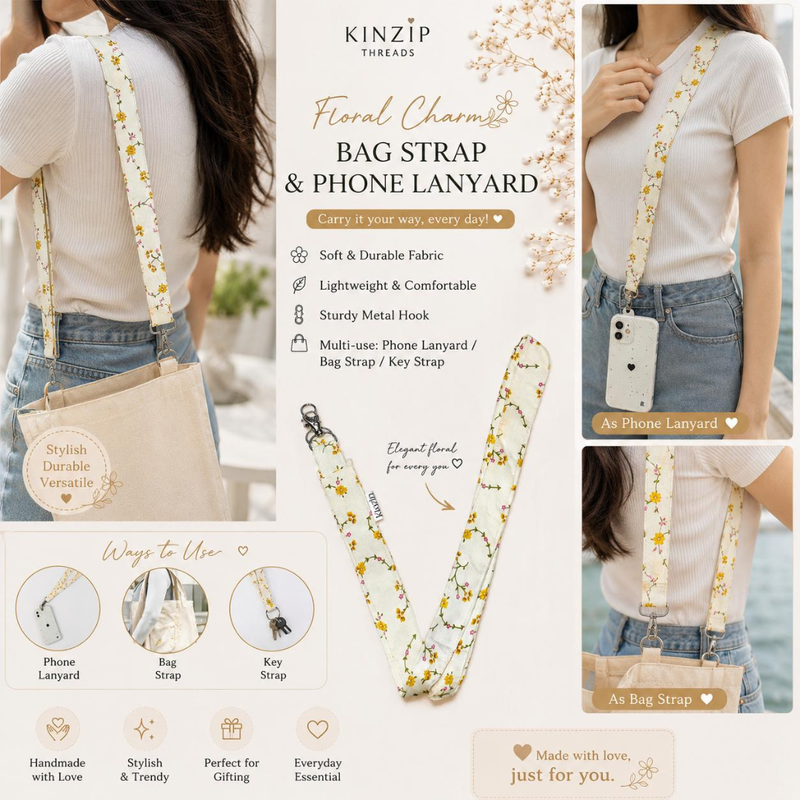 Kinzip Threads Handmade Phone Lanyard & Bag Strap