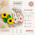Hand Crafted Crochet Flower Hair Clip - Pack 2
