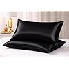 Kinzip Threads Satin Pillow Cover – Black | 70 × 50 cm