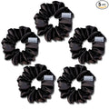 Satin Scrunchies for Women & Girls – Soft Anti-Breakage Hair Bands, Elastic Silk Hair Ties for Thick & Thin Hair (Boss Babe Black)